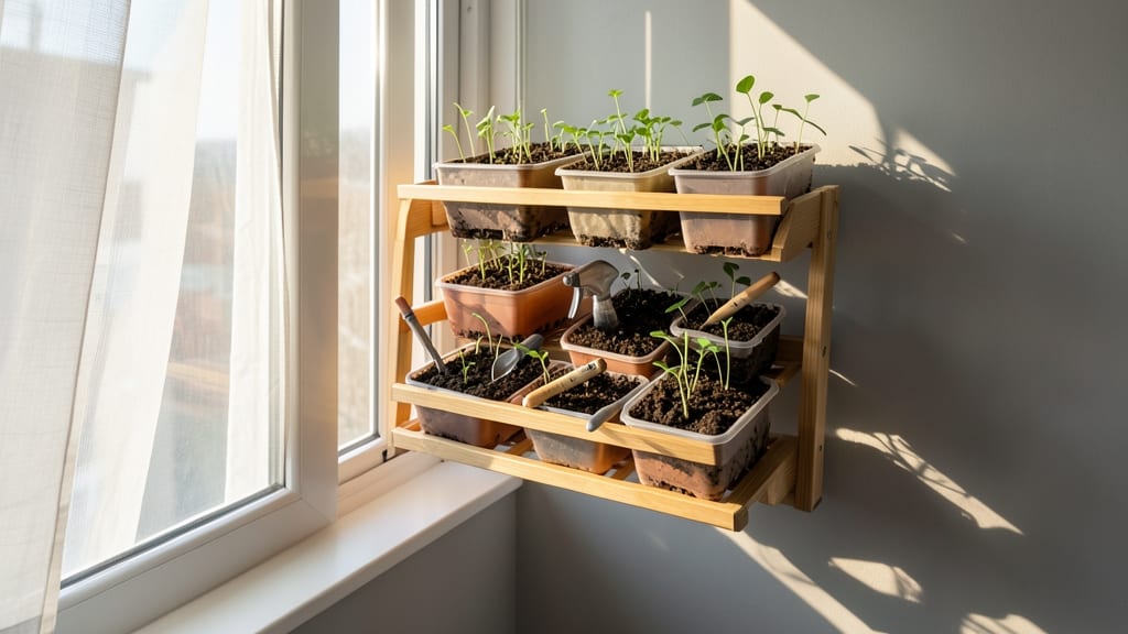 Corner Window Seedling Rack