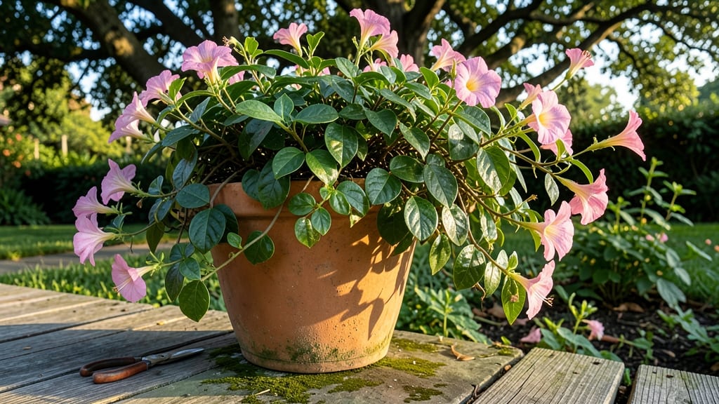 Mandevilla Potted Plant: Bold Blooms in Sun-Kissed Containers