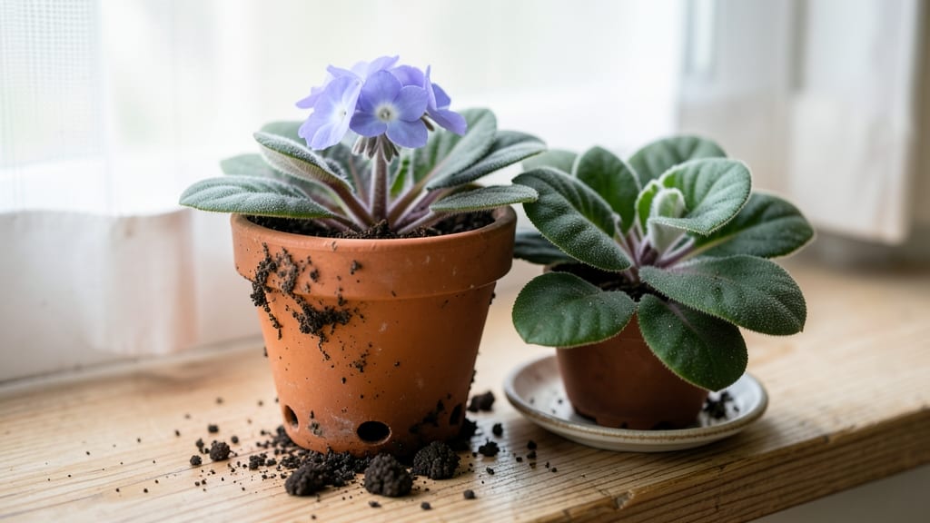Potting African Violet Plants: Thriving Blooms in Low-Light Spaces