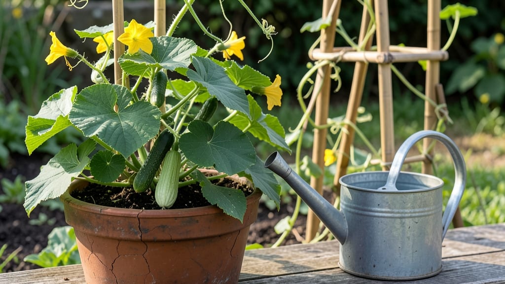 Potted Cucumber Plant Care: Thriving Vines With Minimal Effort